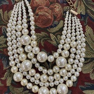 Fashion Jewelry- Beautiful 5 strand pearl necklace